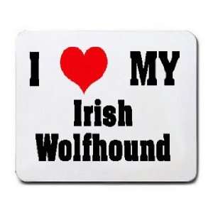  I Love/Heart Irish Wolfhound Mousepad: Office Products