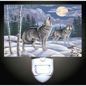    Winter Night Wolves Decorative Night Light