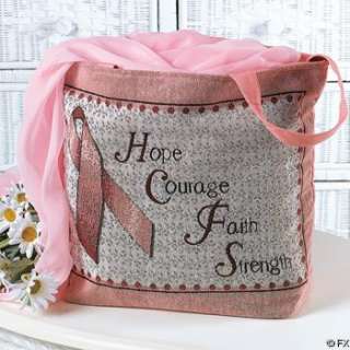 Pink tote canvas breast cancer awareness tapestry bag  