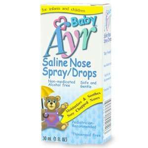  Ayr Babys Saline Nose spray, Drops 1 fl oz (Quantity of 7 