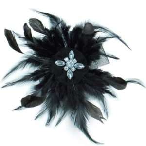  Wispy Feather with Tulle Brooch Pin Hair Clip Beauty
