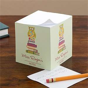   Personalized Teacher Note Pad Cube   Wise Owl: Health & Personal Care