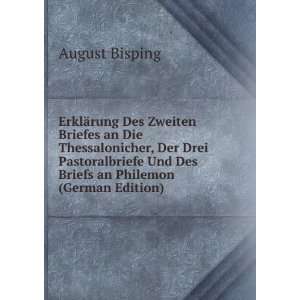   Und Des Briefs an Philemon (German Edition) August Bisping Books