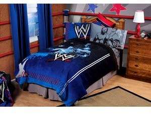 WWE RINGSIDE WRESTLING TWIN COMFORTER++P/C BED SET BOY~NEW  