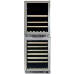 Beverage and Wine Cooler Finish: Black Cabinet With Overlay Glass Door