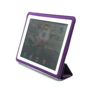 purple iPad 2 Magnetic Leather Smart Cover W/ Back Case  