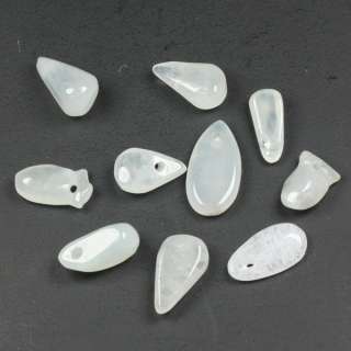 10 pieces Loose 100% Grade A Untreated Natural Icy White Jade Jadeite 