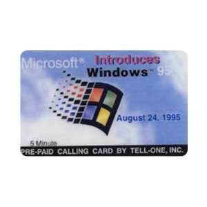  Collectible Phone Card: 5m Microsoft Windows 95 Software 
