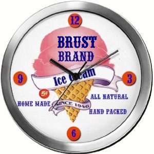  BRUST 14 Inch Ice Cream Metal Clock Quartz Movement 