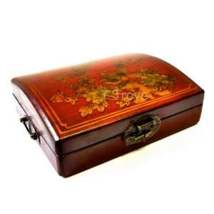 Leather Tea Organizer Storage Box Red:  Home & Kitchen