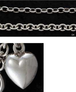 Pretty Sterling Silver Bracelets Heart Charm 8 & 7 7/8  