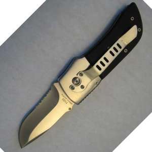  Ratchet Knife, Serrated Drop Point Blade, Satin Finish 