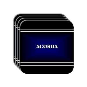 Personal Name Gift   ACORDA Set of 4 Mini Mousepad Coasters (black 