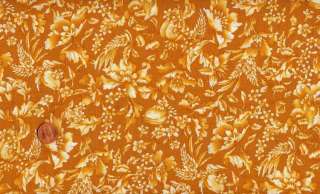 CLEARANCE   2YDS INSPIRED MUSTARD YELLOW FLORAL TOILE QUILT FABRIC
