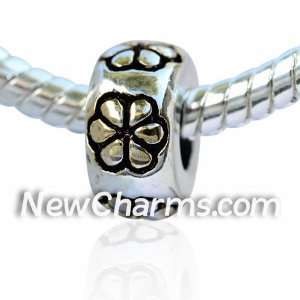  Gold Flower European Bead Pandora Style Chamilia Troll Biagi Jewelry