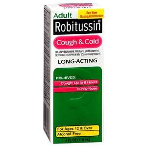   pack of 6  ROBITUSSIN COUGH/COLD LONG ACTIN 4OZ PFIZER CONS HEALTHCARE