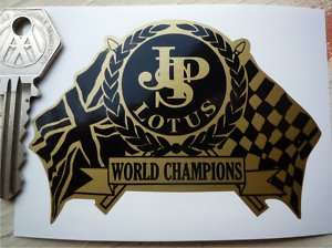 JPS LOTUS World Champion Black & Gold Flags car sticker  