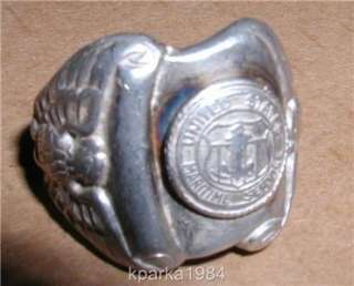 WW2 US MARITIME SERVICE VETERANS RING   STERLING  