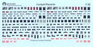 Airscale Decals 1/32 WWII ALLIED COCKPIT PLACARDS  
