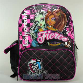 Monster High Fierce 16 Large Backpack   Bag Girls Frankie Stein 