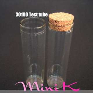 500p Clear Glass Bottle Cork 50ml Test tube 30100  