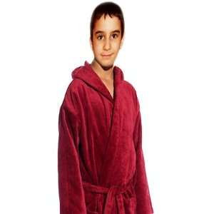 : Luxury Hooded Robe   Terry Velour Kids Bathrobe, 100% Turkish 