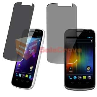 Black Hard Skin Case+DC Charger+Privacy Guard For Samsung Galaxy Nexus 