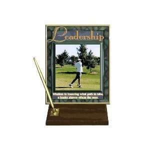  Leadership (Golf) Desktop Pen Set with 8 x 10 Gold Plate 