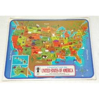  STATES OF AMERICA   Frame Tray Puzzle Map   1968 by The Rainbow Works