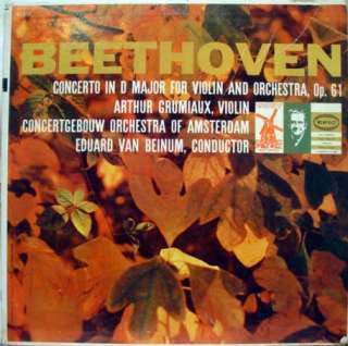 ARTHUR GRUMIAUX beethoven violin concerto LP LC 3420  