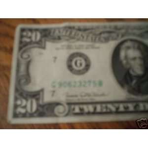   20$ 1969 B   FEDERAL RESERVE NOTE   BANK OF CHICAGO 