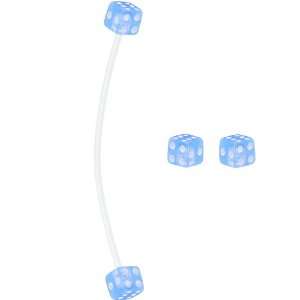  Light Blue Dice Pregnant Belly Button Ring: Jewelry