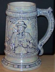 Large Handcrafted Hunter & Deer Beer Stein Mug  