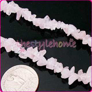36Inch Rose Quartz Chips Gemstone Loose Beads DIY Craft  