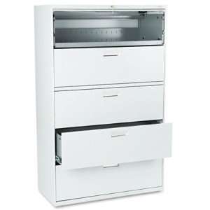   Five Drawer Lateral File, 42w x19 1/4d, Light Gray: Office Products
