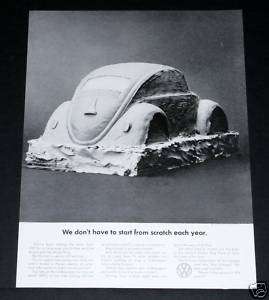 1969 OLD MAGAZINE PRINT AD, VOLKSWAGEN, START FROM SCRATCH, VW!  