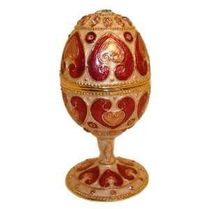  Romantic Heart Faberge Musical Egg with Bright Pink and 