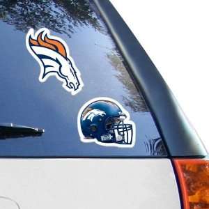  Denver Broncos 2 Pack 4 x 4 Die Cut Decals: Sports 