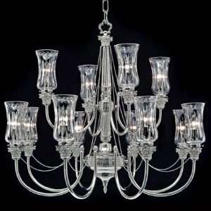  Waterford Whittaker 12 Arm Chandelier with Polished Nickel 