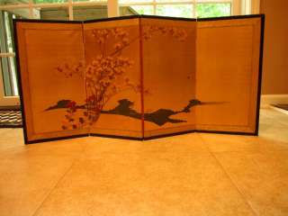 Japanese Byobu 4 Folding Screen 19X40 Tree GLD  