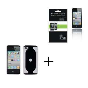 IPHONE 4 IPHONE 4G 2 TONE Rubber Paint white/black Rubberized Hard 