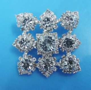 1P Crystal Stone Silver Metal Pin Brooch Applique Patch  