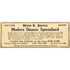   Ad Helene Sweney Modern Dance Lessons Dancing Men   Original Print Ad