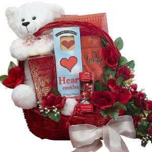 All My Love Chocolate Gift Basket With Teddy Bear   Romantic Valentine 