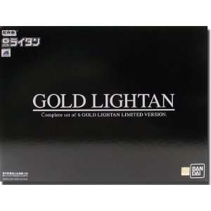  Soul of Chogokin Gold Lightan Set of 6 & Wood Display 