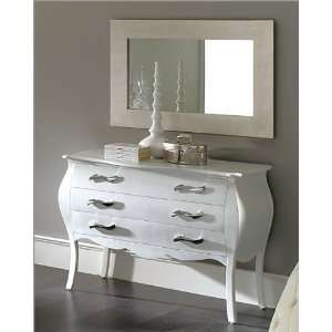  White Dresser and Mirror Sevilla in Modern Style Made in 