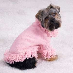  Stretch Knit Sweater W/Fringe Med Orchid Bloom Pet 