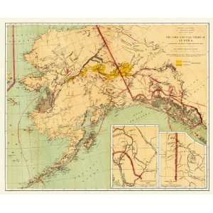  ALASKA (AK) GOLD & COAL FIELDS MINING MAP 1898