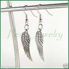 antique silver angel wing earrings handmade earrings e32 one day