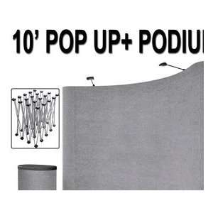   Show Booth Pop up Display Stand with Podium Grey 